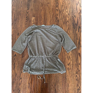 Women's La Vie en Rose Aqua Brown Cover-Up Size L